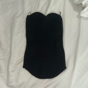Uniqlo Mame Kurogouchi Black Strapless Sweater Tank